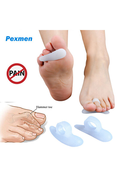 Choice1 4 قطع - زوجان من وسائد جل Pexmen لتصحيح أصابع القدم المطرقية، 2/4/10 ...