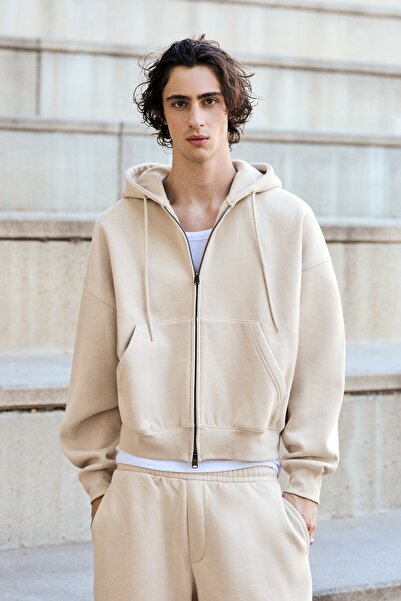 Bershka Fermuarlı kapüşonlu sweatshirt