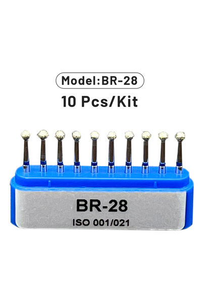 Choice7 BR-28 10pcs Dental Diamond Burs Drill FG 1.6mm Dental Dia-Bur for Hig...
