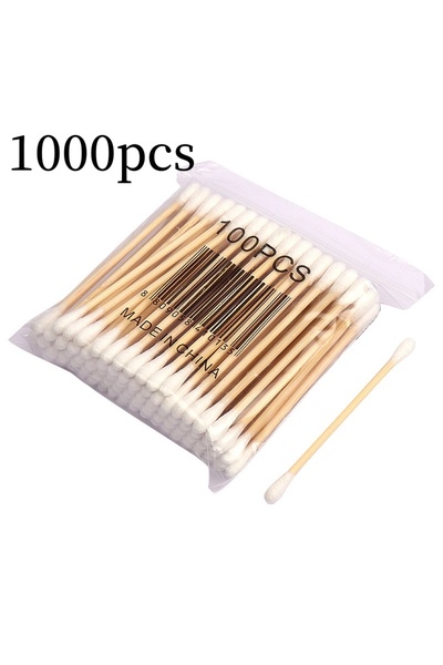 Choice 1000pcs 500/1000pcs Double Head Wood Cotton Swab Nose Ears Cleaning Wo...