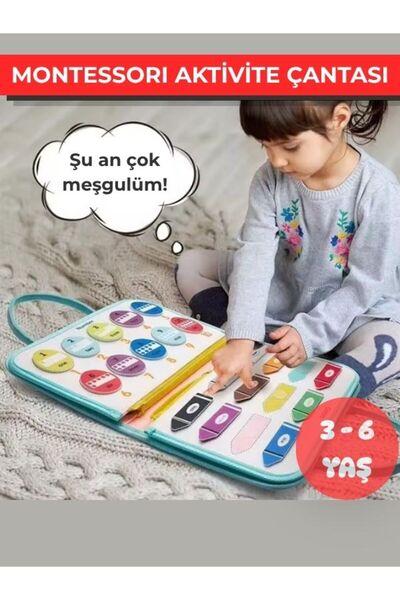Generic Montessori Aktivite Çantası | (3-6 Yaş) - 8 Sayfa | İnce Motor & El B...