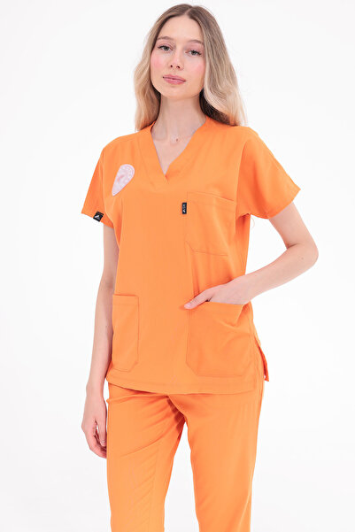 Çatı Medikal Spaniard - Clinic Support Staff Uniform Lycra Scrubs (Women) (Co...