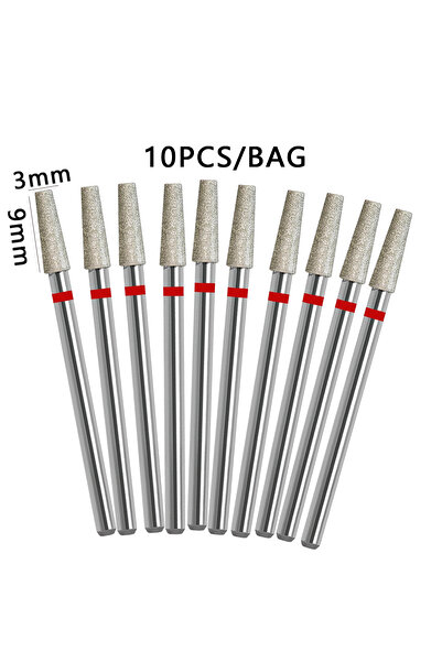 Choice BM0309D-F 10pcs/set Tapered Diamond Cuticle Bit Nail Drill Bits Manicu...