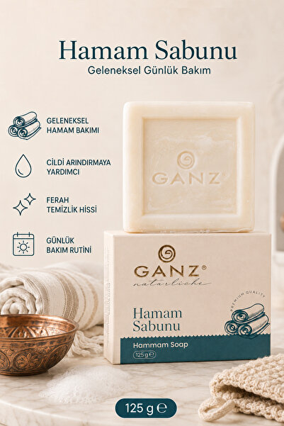 Ganz Hamam Sabunu - Yüz Cilt Temizleyici Kalıp Sabun 125 gr