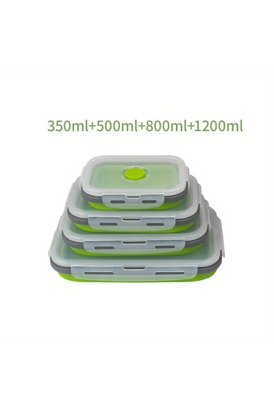 Choice 4pcs 1/4pcs Collapsible Silicone Food Storage Container Stackable Spac...