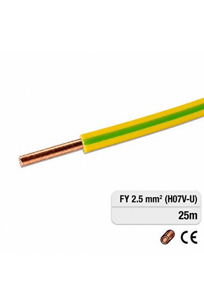 RCB Electro Cablu electric rigid FY 2.5 mm² (H07V-U), Rola 25 m, Culoare Verd...