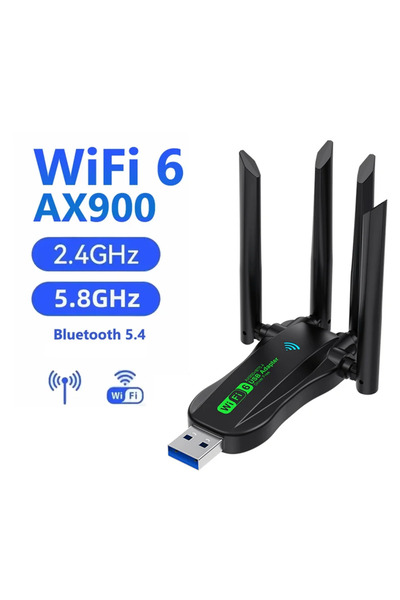 Choice style 1 USB WiFi 6 AX900 Bluetooth 5.4 Adapter 2in1 Dongle 2.4G&5GHz W...