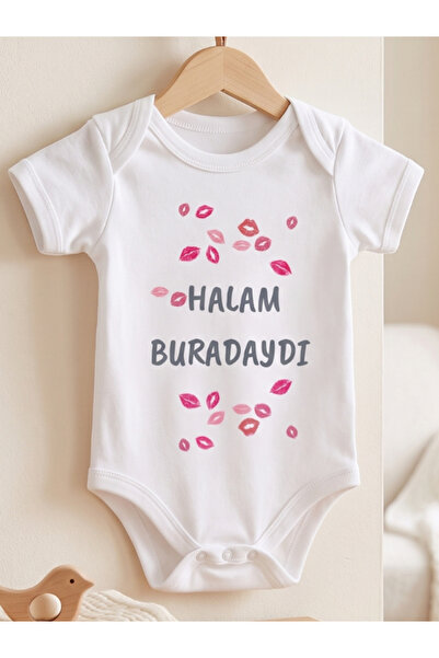 EGGBABY Hala Yazılı Baby Bodysuit, Halam Themed Funny Design Baby Bodysuit, 1...