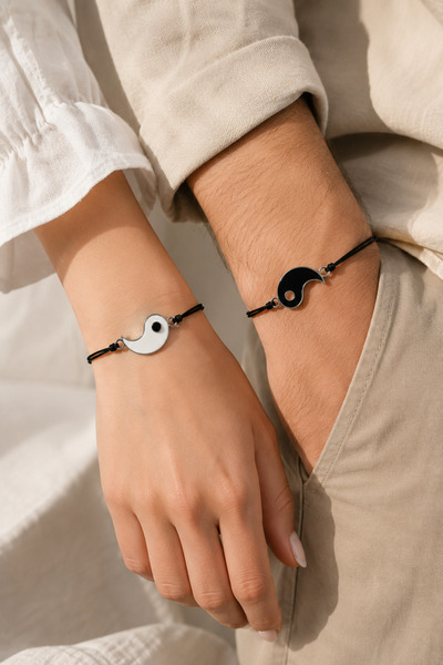 BeyzHal Yin Yang Set of 2 Bracelets Matching Combination Jewelry for Lover an...