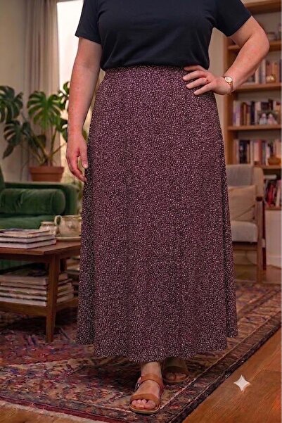 elma abone Plus Size Pigment1 Combed Cotton Elasticated Maternity Skirt