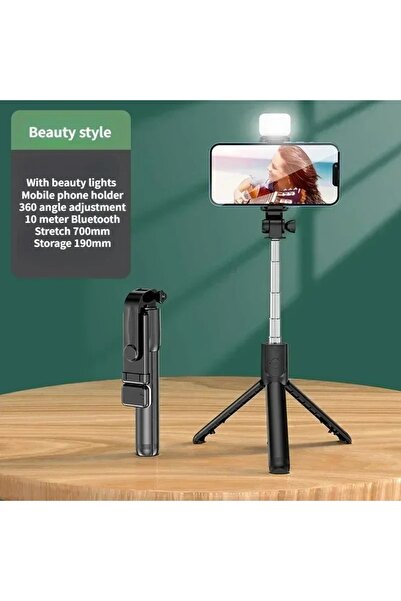 Choice6 Black With Lights Selfie Stick Wireless Tripod Stand with Light Bluet...