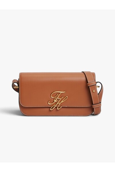 Tommy Hilfiger TH SCRIPT FLAP CROSSOVER Kadın Kahverengi Çanta - AW0AW18399