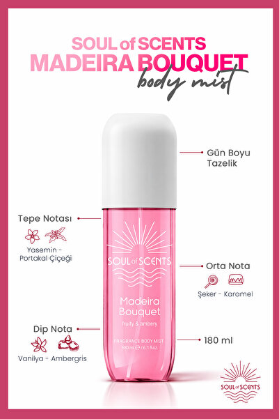Soul of Scents Madeira Bouquet Fruity & Ambery Body Mist 180 ml