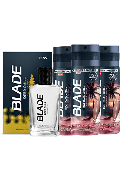 Blade Deep Chill Edt Parfüm Erkek 70 ml & Deodorant 3x150 ml