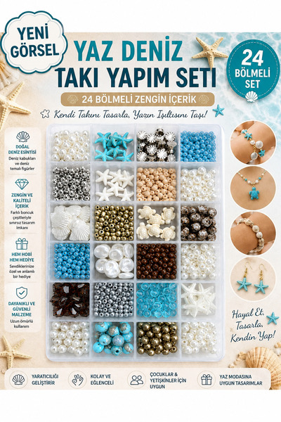 By MO Accessories Yaz Sezonu Doğal Taş Deniz Yıldızı Deniz Kabuğu Fimo Kum Bo...