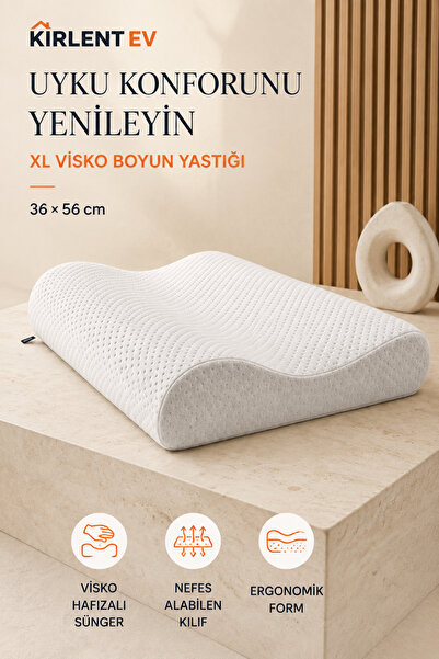 KIRLENT EV Orthopedic Visco Neck Pillow, Neck Hernia Pillow, Neck Straighteni...