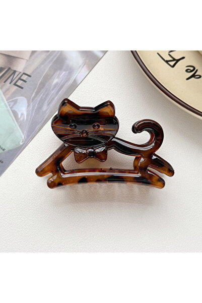choice2 4 Leopard brown Korean Cute Cartoon Cat Acrylic Hair Claw Crab Hair C...