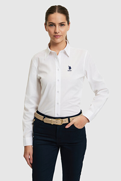 U.S. Polo Assn. Women's White Long Sleeve Basic Shirt 50320205-Vr013