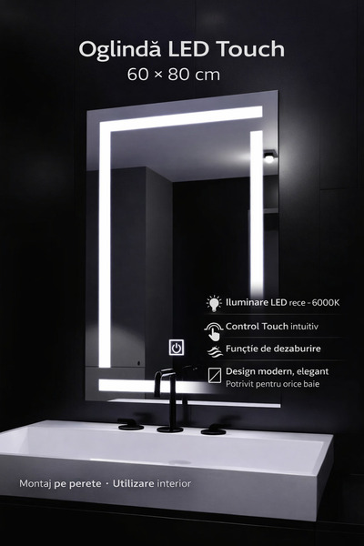 KORMAN Oglinda LED Touch Giga Dezaburire 60x80cm