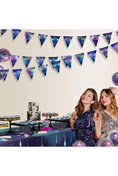 Choice Banner 14Ft 14Ft Twinkle Starry Blue Purple Paper Flag Triangle Banner...