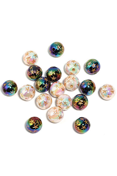 Choice7 16mm 10pcs black and white 10Pcs 16mm Acrylic Gold Five-Pointed Star ...