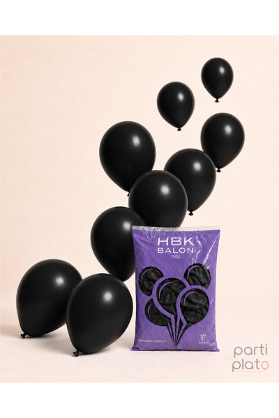 HBK Balon بالون باستيل 11 بوصة أسود 100 قطعة