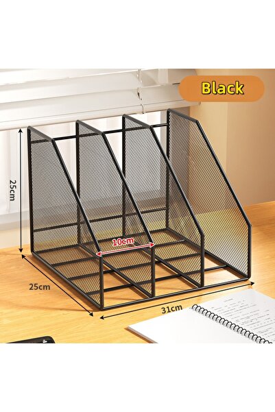 Choice 3T-Black Metal File Rack Office Desk Shelf Standing Desktop File Folde...