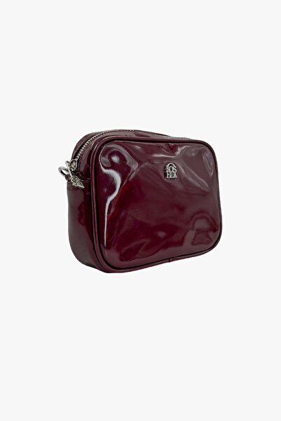 SOSELA 67-7172 Women's Patent Leather Claret Red Crossbody Bag