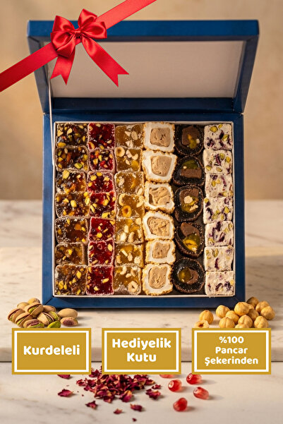 lokumani Karışık Spesiyal Lokum Lale Motifli Hediyelik Kutu 1.25 KG