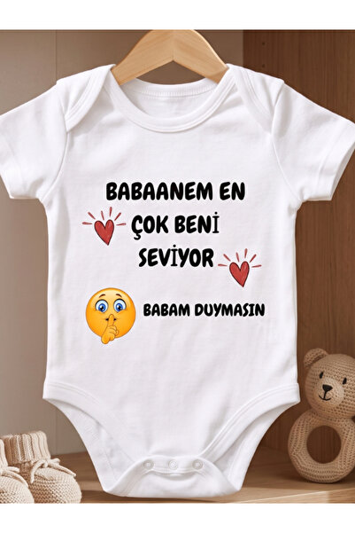 EGGBABY Babaanne Sevgisi Temalı Bebek Body Zıbın %100 Pamuk Eğlenceli Yazılı Hediye Bebek Zıbın