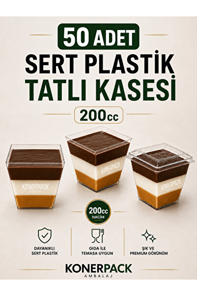 KONERPACK Prizma Tatlı Kasesi , Magnolya kasesi , Mika Sert Plastik Tatlı Kas...