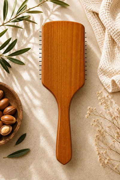 İSTANBUL KOZMETİK فرشاة فاخرة لتفتيح الشعر خالية من النتوءات مصنوعة من الخشب