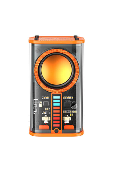 Choice Orange Transparent Cyberpunk Wireless Bluetooth Speaker Sound Light Rh...