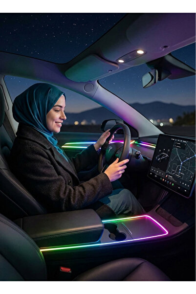 unbranded شريط إضاءة LED داخلي للسيارة بجهد 5 فولت، إضاءة مرنة متعددة الألوان...