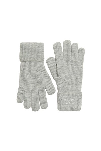 SUPERDRY D3 SDNA Μαλακά Πλεκτά Γάντια με Ριμπ Πλέξη Y9310077A-2XF Γκρι
