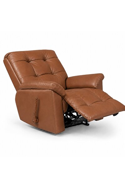 Smarto relax VIP Manuel Gerçek İtalyan Deri Ceviz Ahşap Sırt Detaylı Baba TV ...