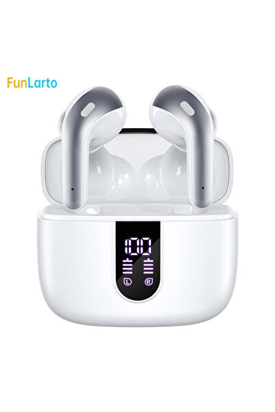 Choice WHITE Wireless Earphones with Bluetooth 5.3, Quad-Mic Call Noise Reduc...