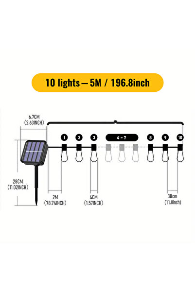 Choice 10 bulbs- no remote 32FT S14 Solar String Lights Outdoor Waterproof, S...
