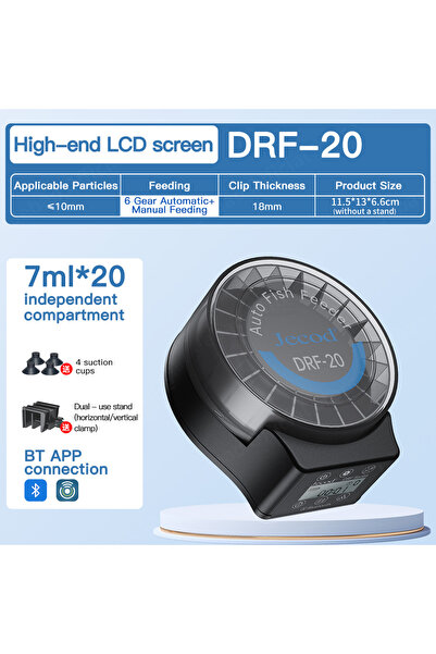 Choice1 DRF-20 BT Jebao Jecod New RF Smart Automatic Aquarium Fish Feeder wit...