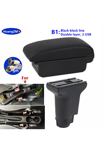 Choice4 صندوق مسند ذراع B1 أسود بثلاثة منافذ USB لسيارة فيات 500، صندوق مسند ...