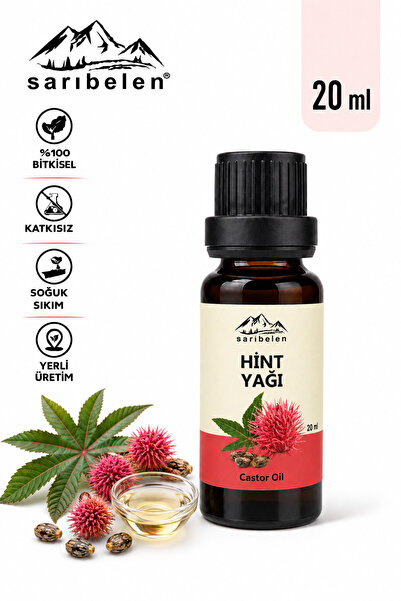 sarıbelen Hint Yağı Soğuk Sıkım 20 ml Castor Oil %100 Soğuk Sıkım