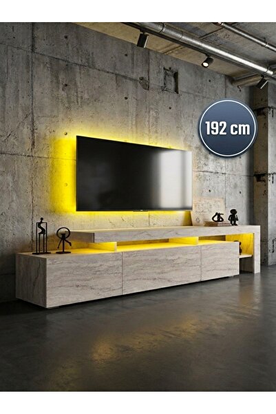 online fırsat mutlu ol mutlu kal KARNAVAL LED Işıklı TV ÜNİTESİ 192 cm Dolapl...