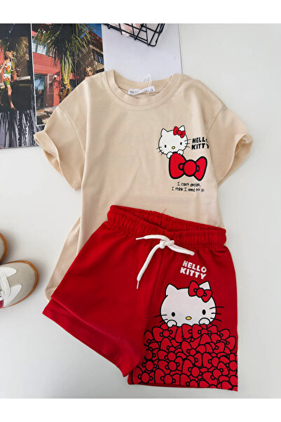 Minigimin Cicileri My Little Girl's Bow Detailed Hlokty Printed Shorts Set fo...