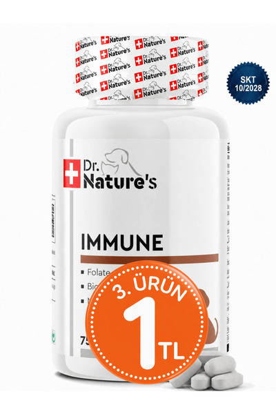 Dr. Nature's Köpek Multivitamin Immune 75 Tablet – Günlük Bağışıklık ve Vitam...