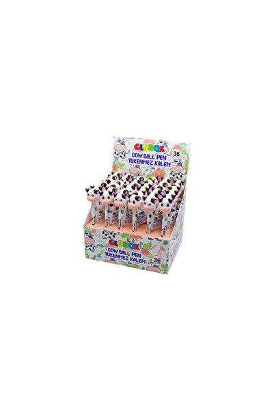 Globox İnek Figürlü Tükenmez Kalem 0.7Mm Yazım Rengi Mavi 3500 (36 Lı Paket)