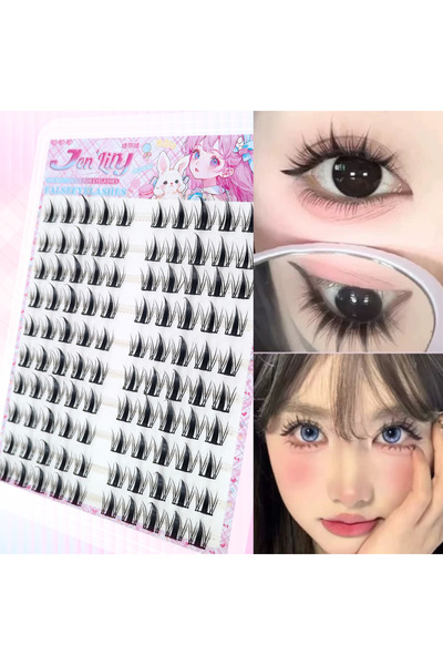 Choice Little rabbit 10Rows 100PCS Little Rabbit Glue-Free False Eyelashes Ea...
