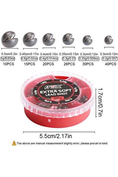 Choice 143pcs Mixed Sets FTK 143pcs Mix Sets 0.2g-1g Round Split Shot Fishing...