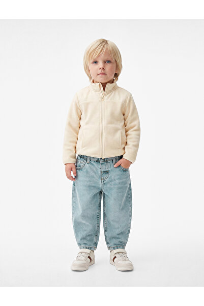 Koton Pantaloni din denim de bumbac cu detalii buzunare