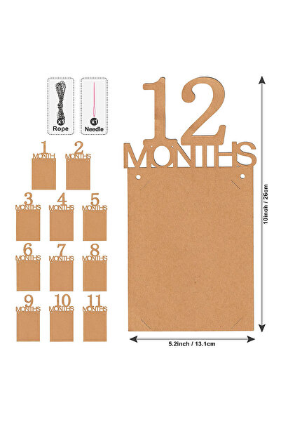 Choice A Set kraft paper 1st Birthday Photo Banner for Baby from Newborn to 1...