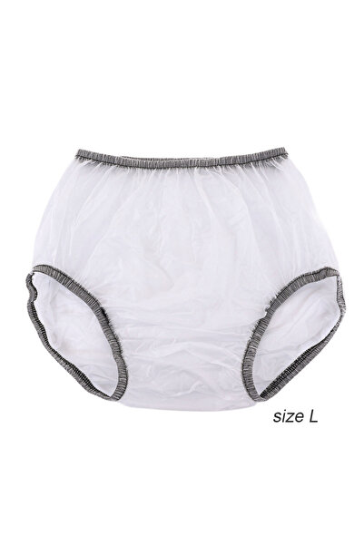 Choice1 SIZE L 1pc PVC Adult Diaper Cover Elastic Waist Plastic Shorts for El...